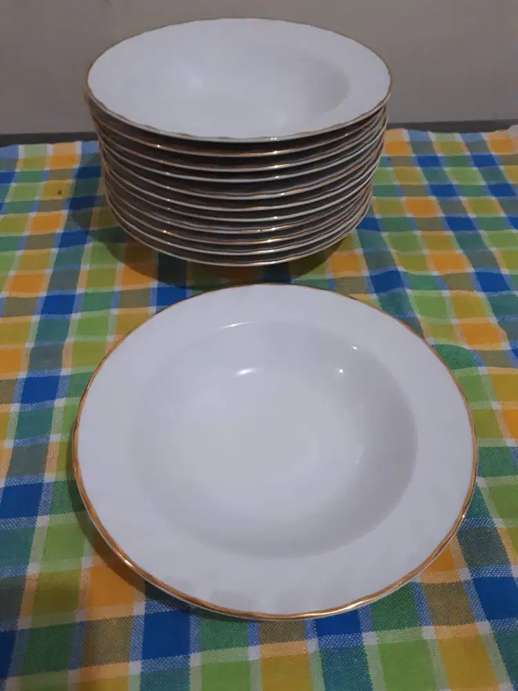 Sango Round Plate (P-123) 12 pcs Piring Makan Bulat Porselain Premium