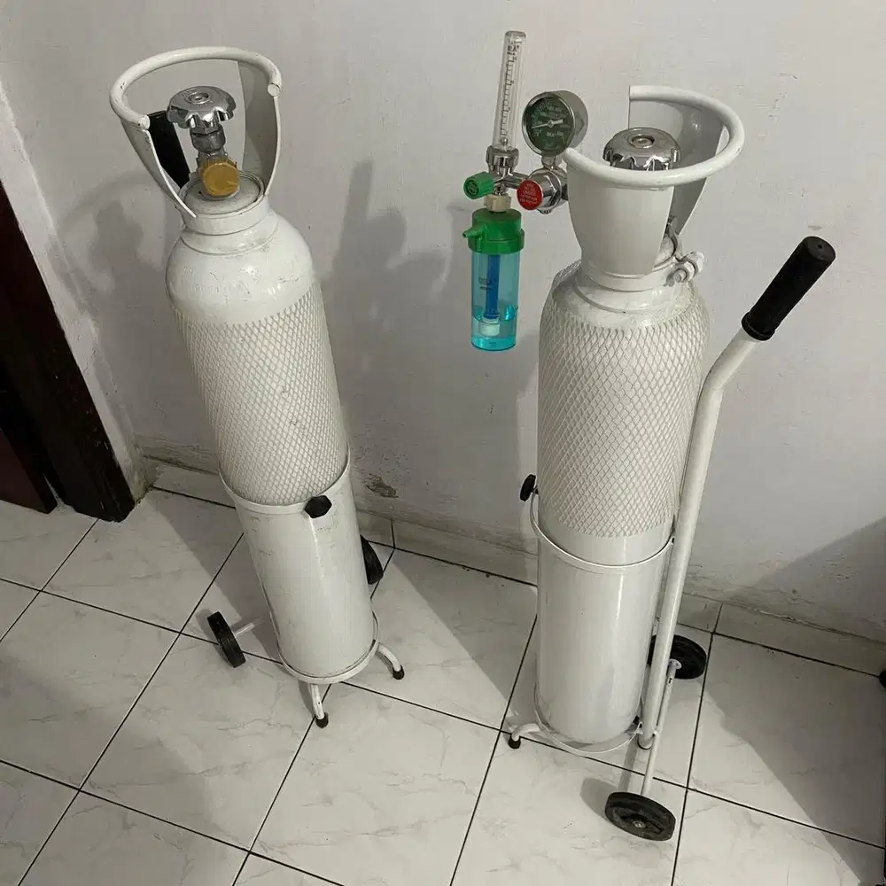 TABUNG OKSIGEN 2 m3 + TROLI + REGULATOR