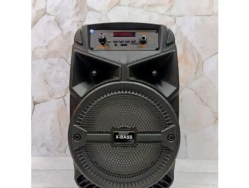 SPEAKER KARAOKE BLOETOTH SUPER MEGA BASS BANUS MIK CHARGER REMOT
