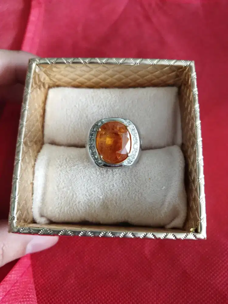 Cincin Eropa Pria Berlian Yellow Sapphire Besar Afrika Kode 004
