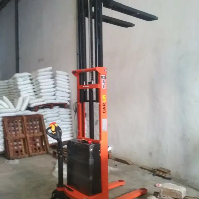 Hand Forklift Stacker Electric Full Otomatis Cap 1 Ton dan 1.5 Ton