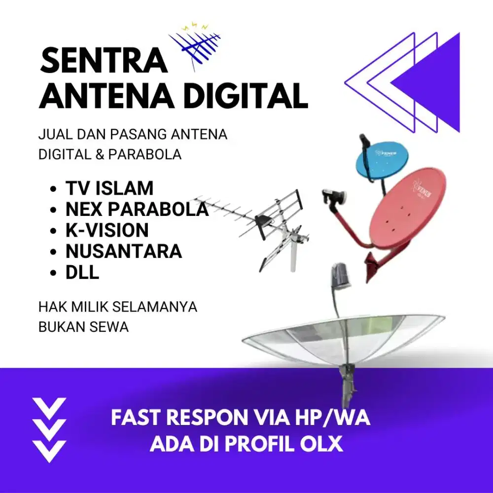 Parabola mini TV Islam Mekah Madinah Rodja TV, dll