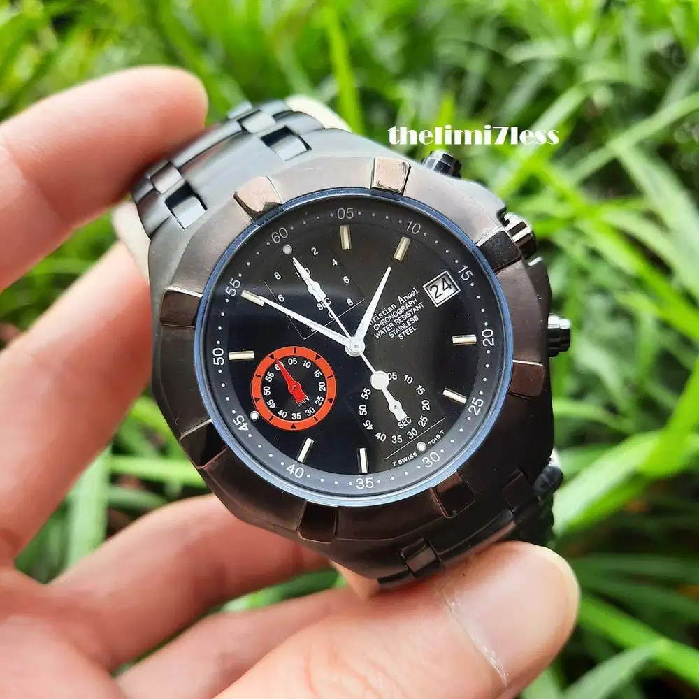 Jam tangan Christian Angel swiss quartz chronograph ref 7015G 06-06-05