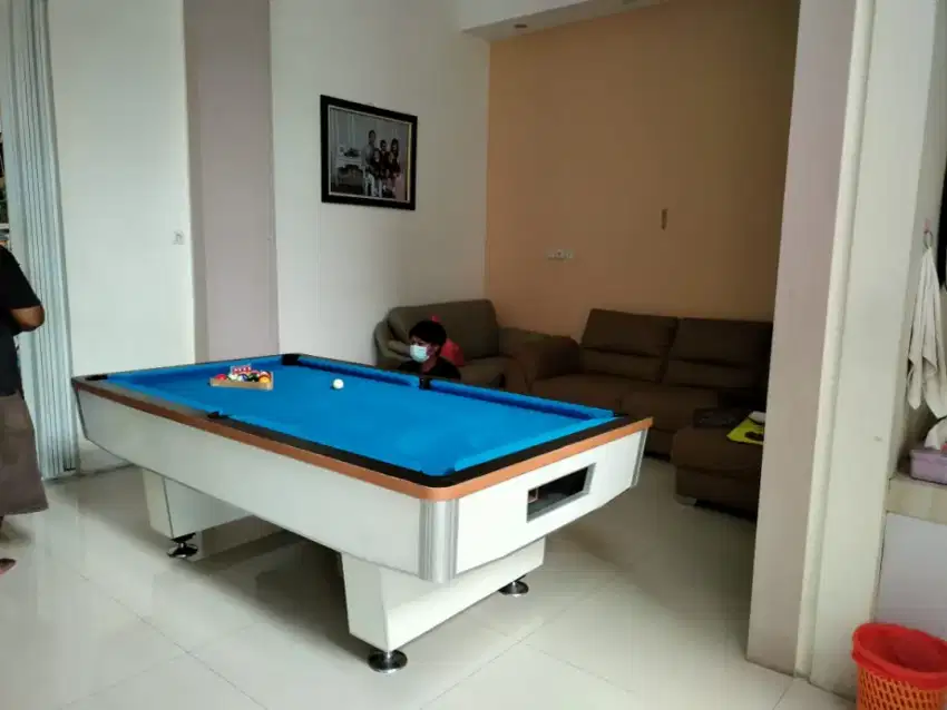 Meja Billiard Biliar Bilyar Bola Sodok Ukuran 7feet Marmer Komplit