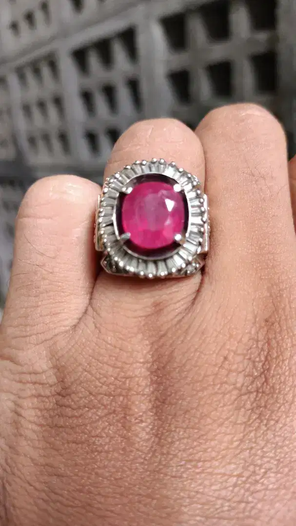 Natural ruby ring perak