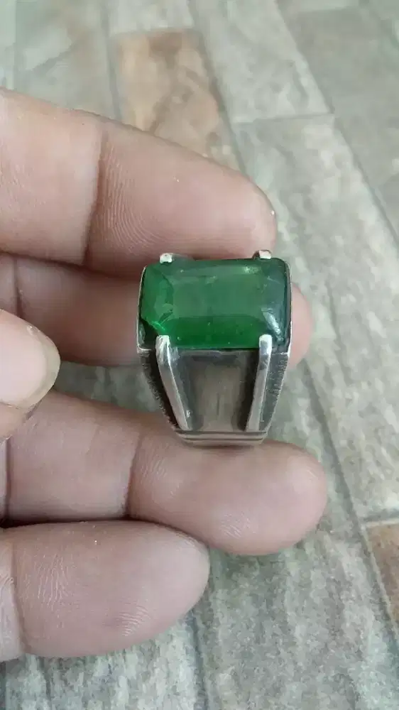 Batu jamrud ring perak