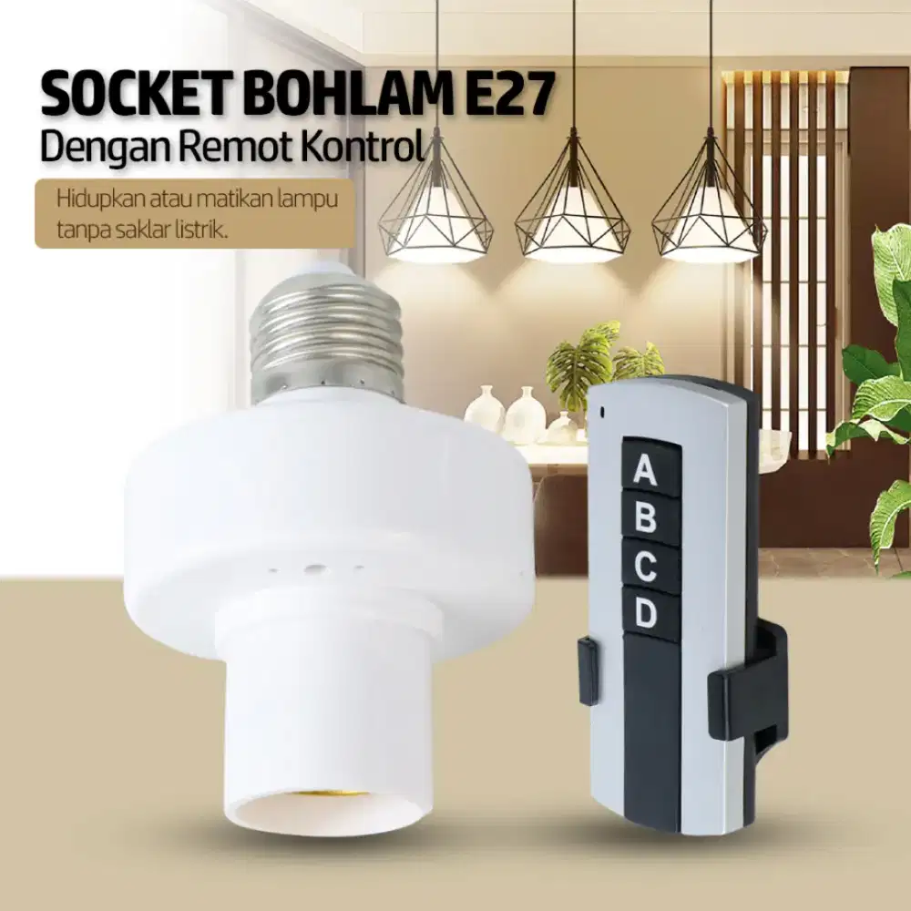 fitting lampu bohlam dengan remot kontrol 220v e27