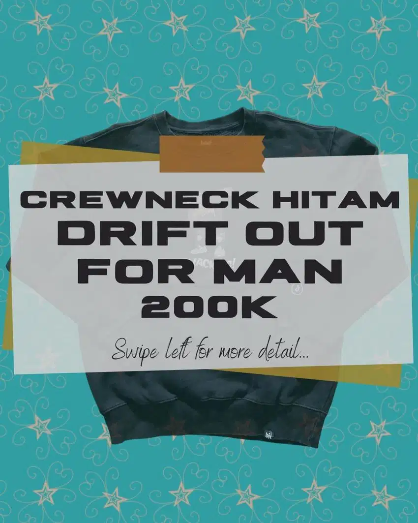 CREWNECK HITAM DRIFTOUT HIJACKING | FOR MAN