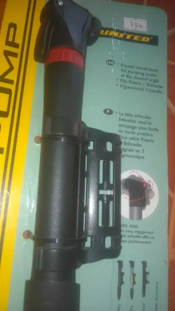 Pompa sepeda bicycle gowes pump mini merek united merk tangan portable