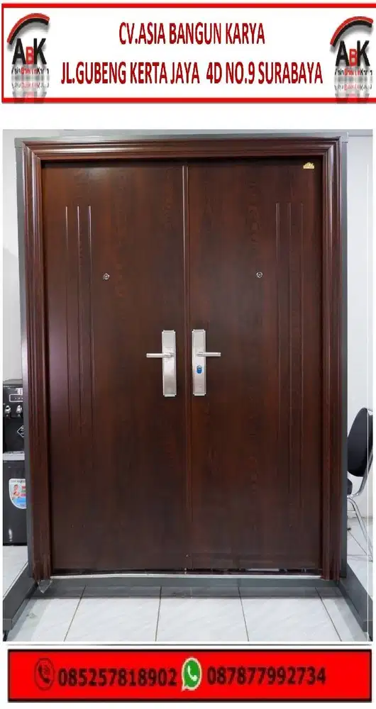 Pintu Baja Fortress Motif Kayu