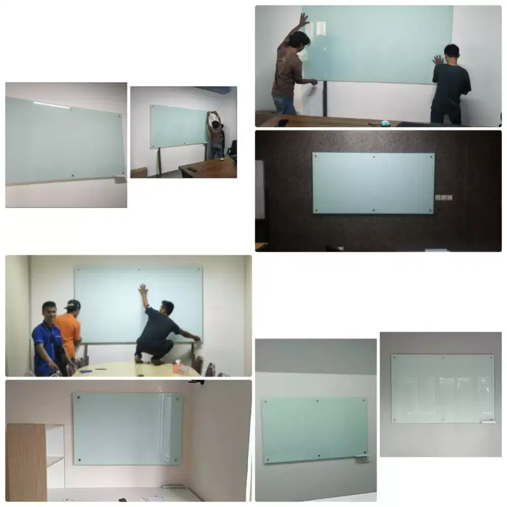 Baru papan tulis kaca /tanpa magnetik free ongkir+pemasangan