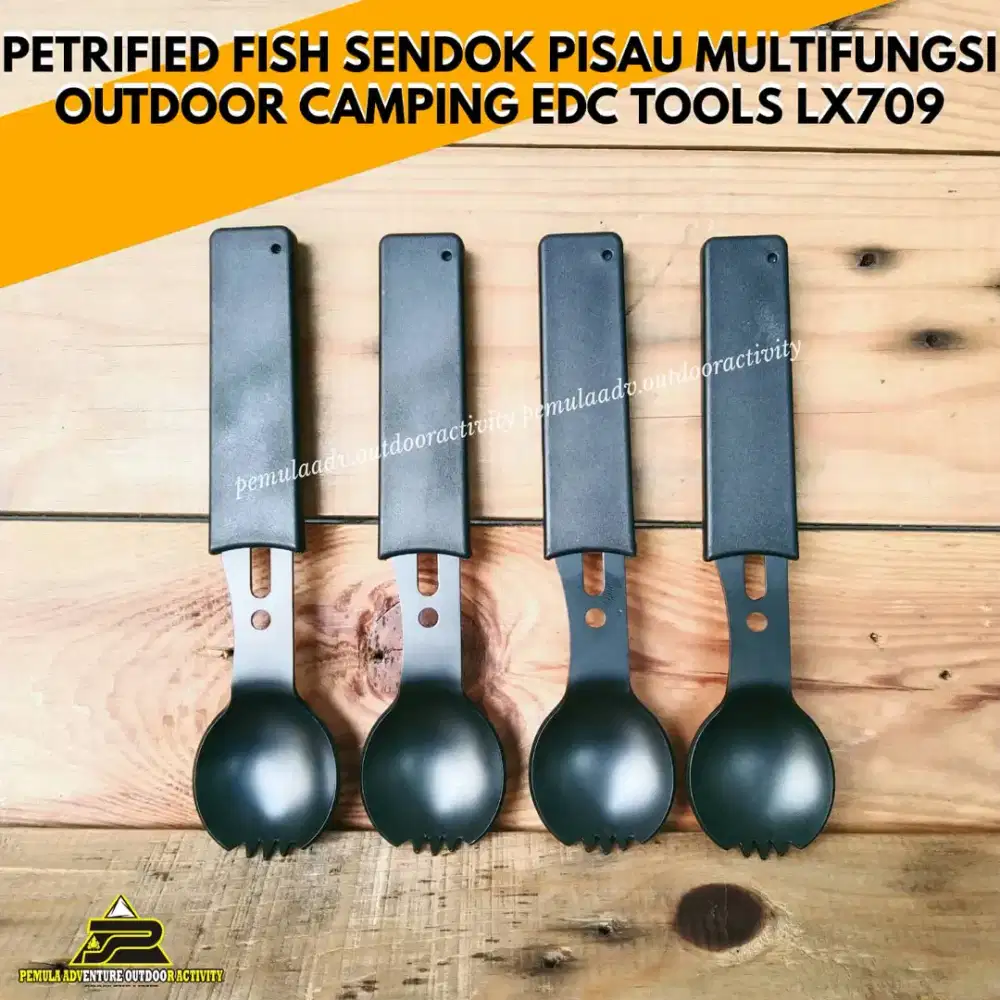 Petrified Fish Sendok Pisau Multifungsi Outdoor Camping EDC Tools