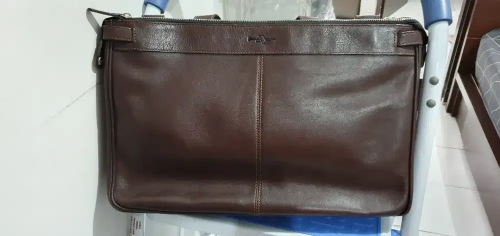 Albedo Leather Business Bag, colour Red Brown