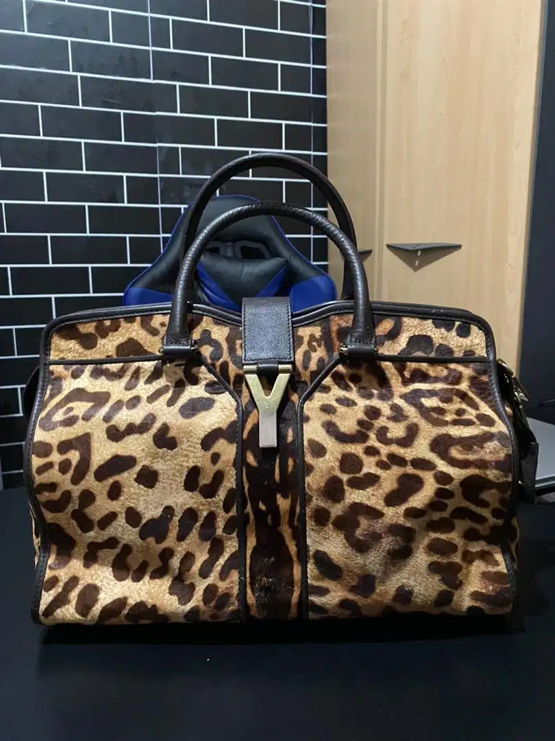 Tas tote wanita ysl cabas chyc leopard authentic