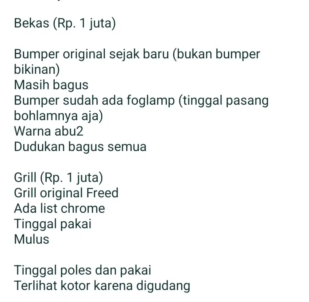 Grill dan Bumper Freed PSD 2011