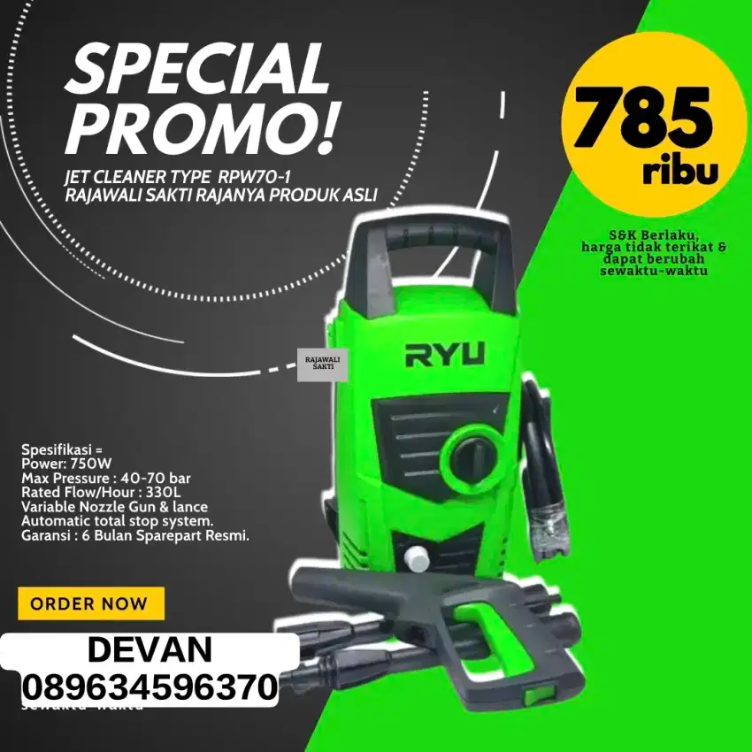RYU STEAM 70BAR RPW70-1 MURAH BERGARANSI