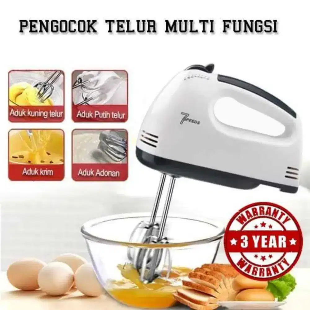Mixer Kalno Portable Hand Multifungsi 7 Speeds pengaduk kue roti