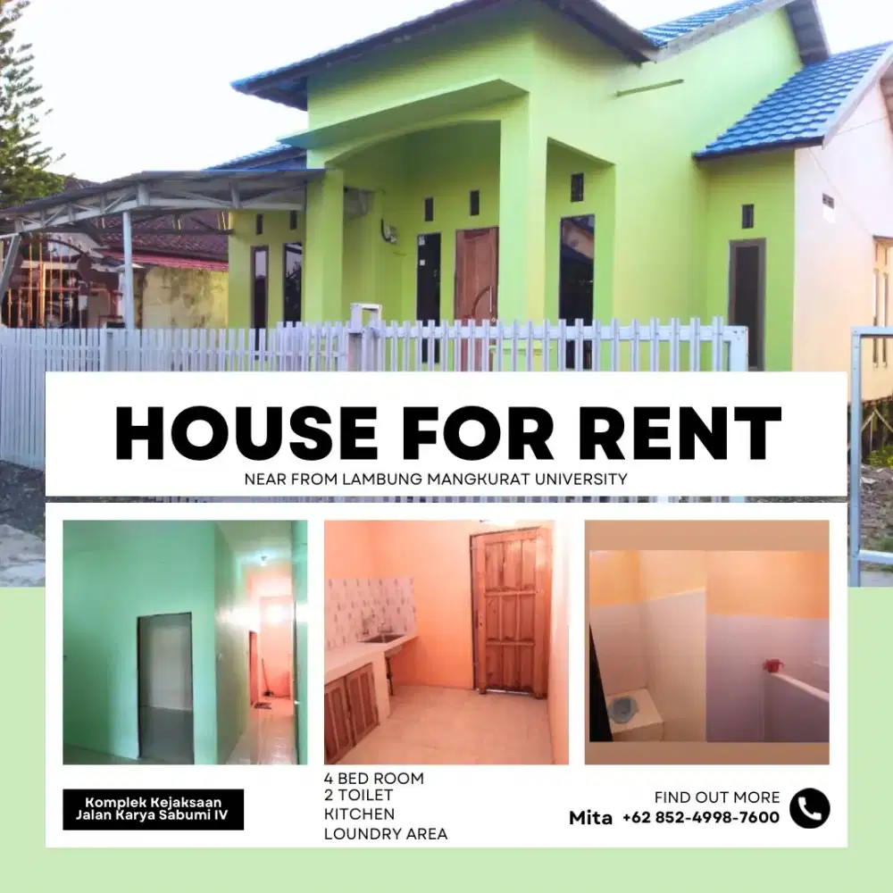 Disewakan rumah daerah strategis