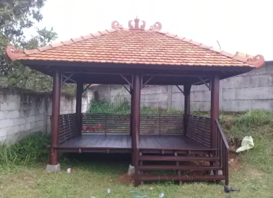 Saung Kelapa Atap Sirap - Saung Bambu - Saung jadi siap rakit