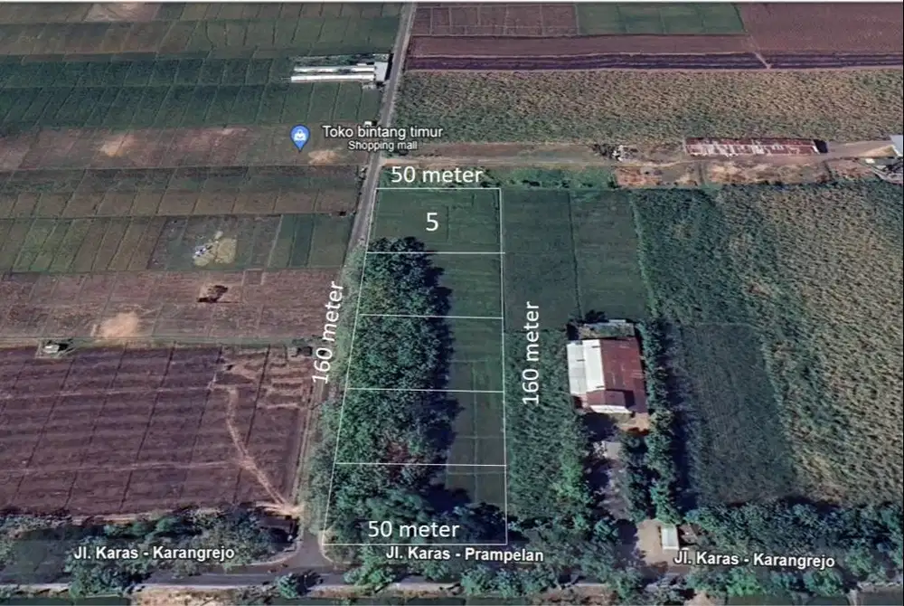 Tanah Sawah Di jual, lokasi sangat strategis di pinggir jalan