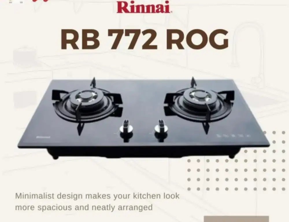 Kompor Tanam Gas Rinnai 2 Tungku RB 772ROG