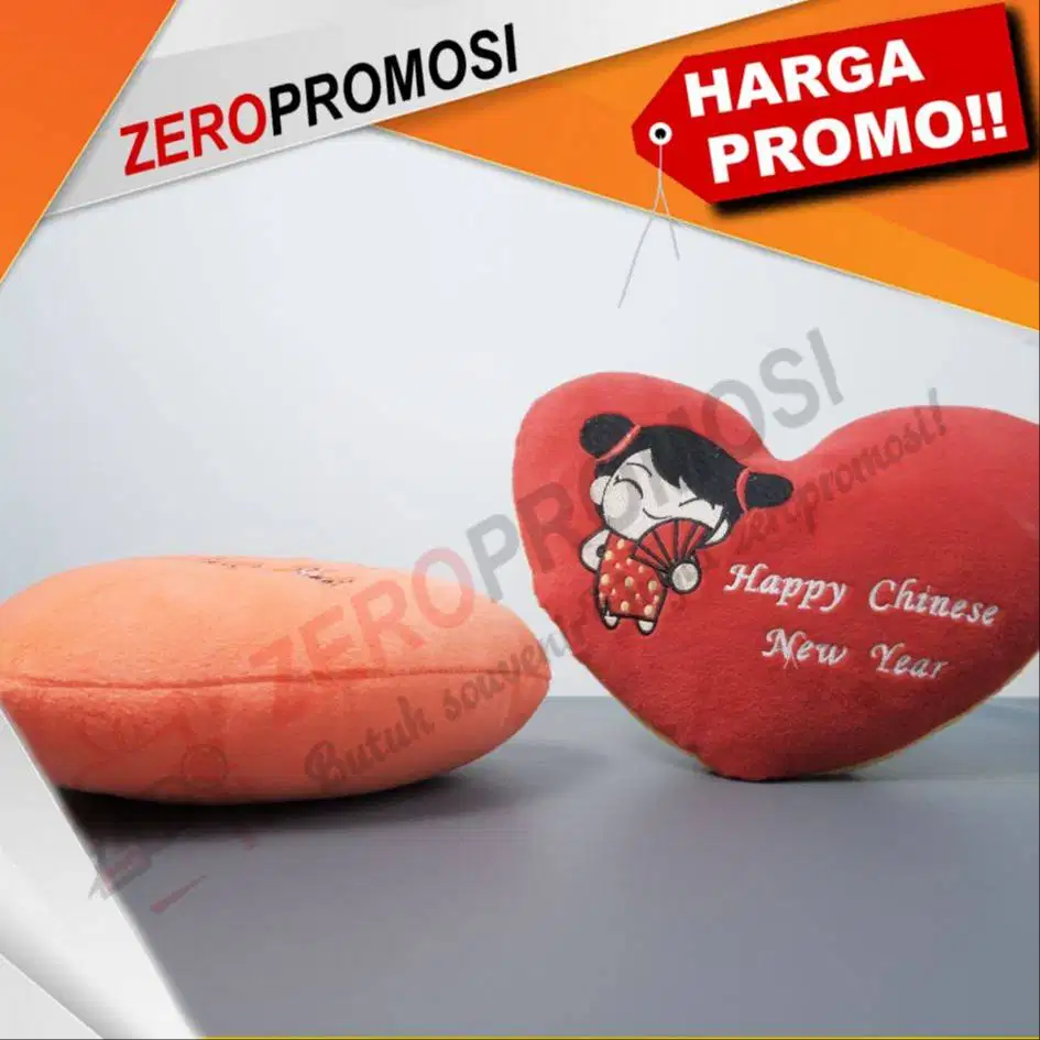 Souvenir Bantal Love Murah di Tangerang - Dengan Custom Logo Bordir