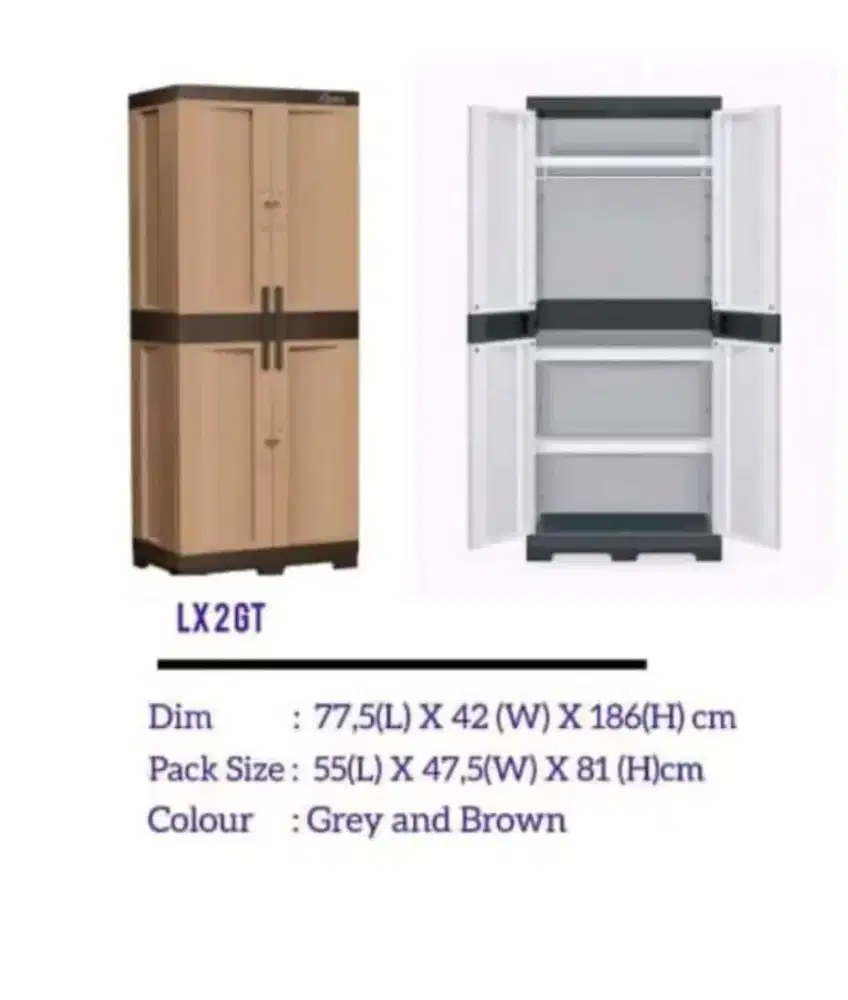 Lemari Baju Plastik 2 Pintu / Lemari Pakaian Plastik 2 Pintu 17