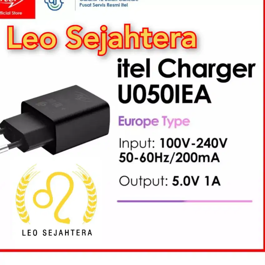 Charger casan Itel U050IEA 10 watt ori garansi resmi itel 3 bulan