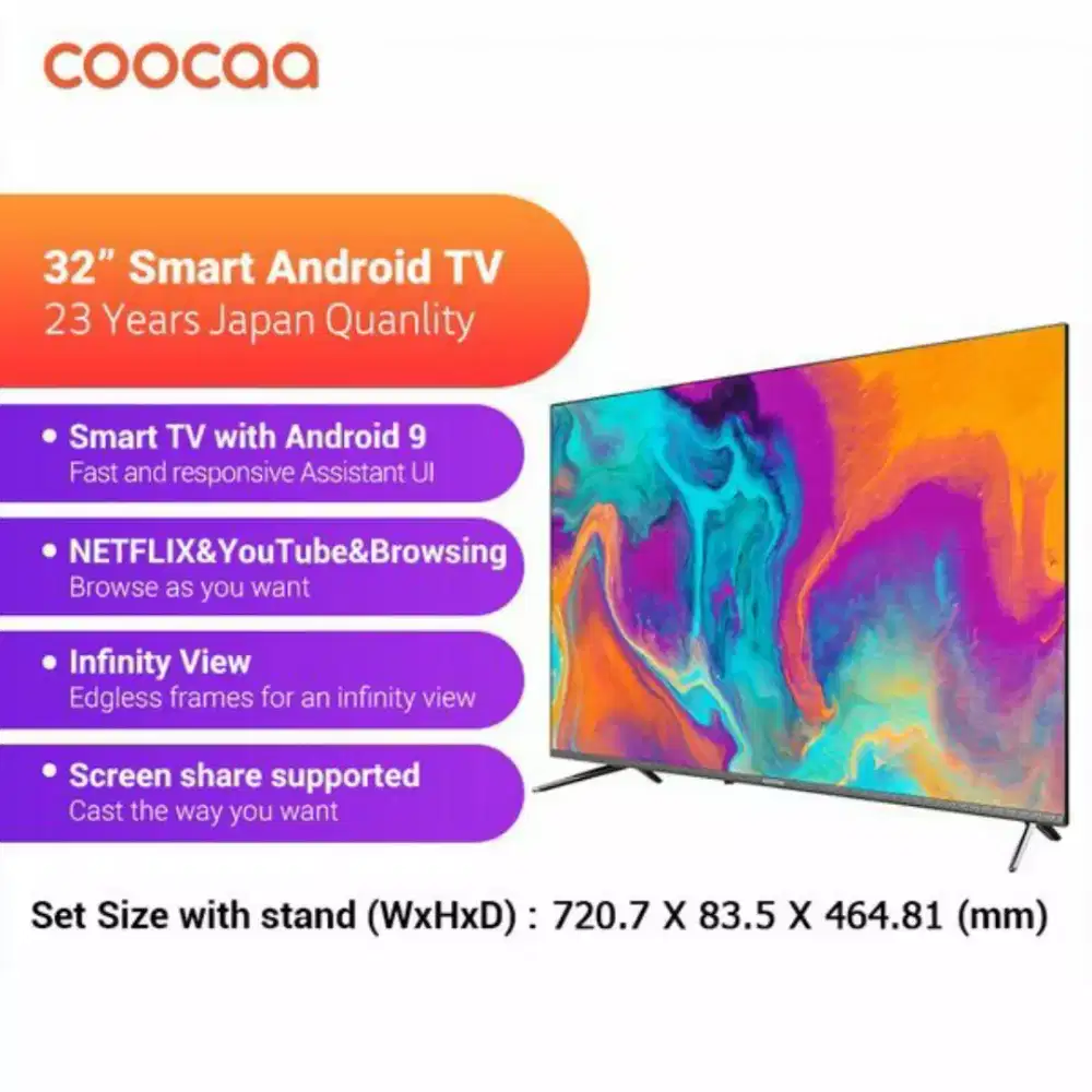 COOCAA 32 Inch LED TV Android 11 GRS 3 TH