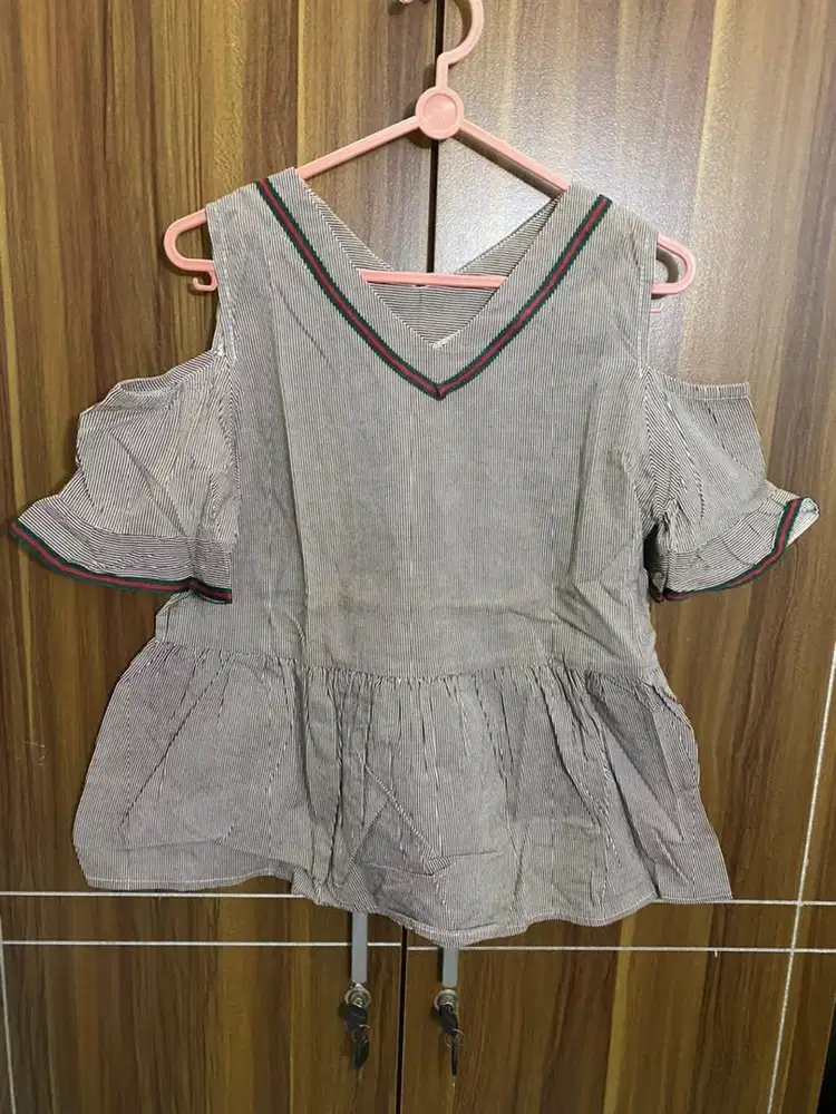 Brown Cut Off Shoulder