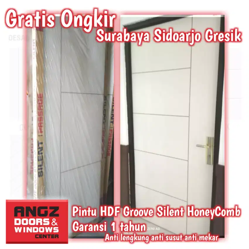 Pintu Angzdoor HDF Groove Honeycomb - Model Cantik | Garansi 1 Tahun