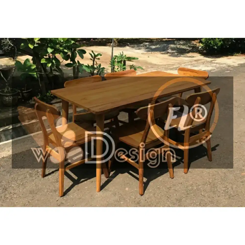 DISTRIBUTOR 1 MEJA 6 KURSI atau 4 KURSI BAHAN JATI GRADE A NON SOFA