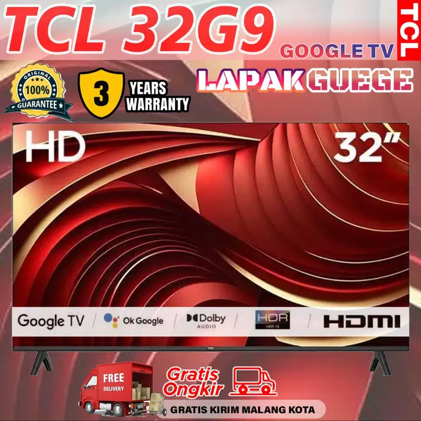 LED TV 32 INCH TCL 32G9 GOOGLE TV HD DIGITAL YOUTUBE VOICE BARU RESMI