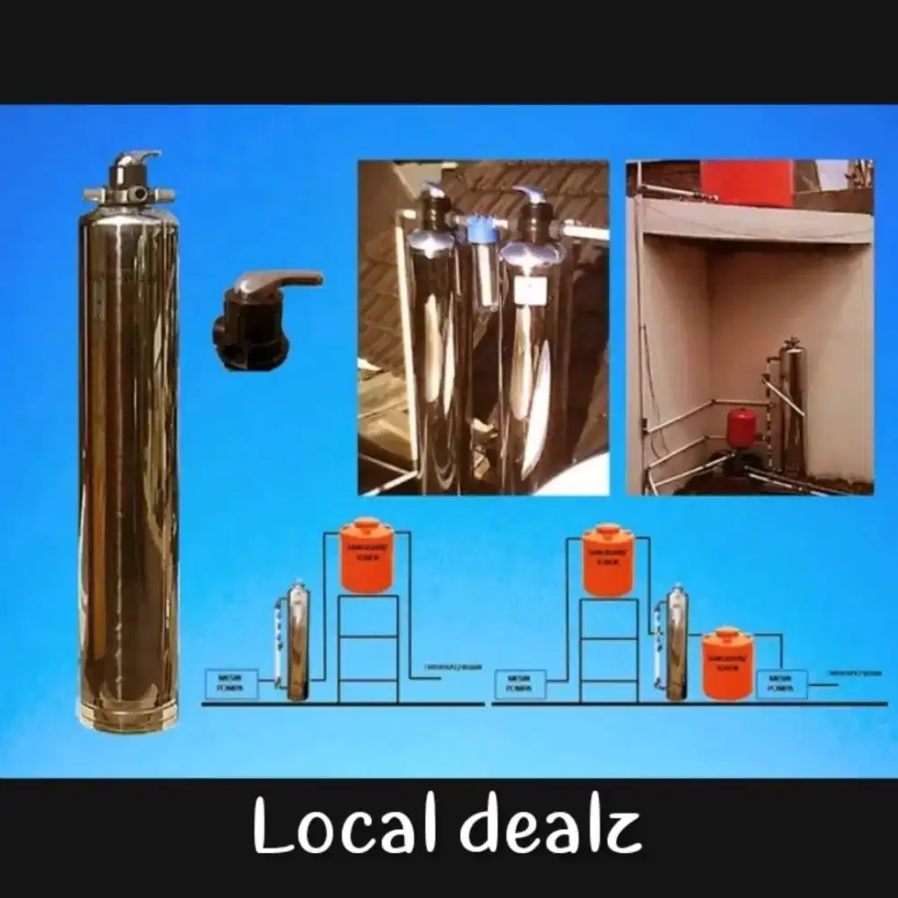 Jual filter air Tanah atau air PAM Tabung stainless  steel plus pasang