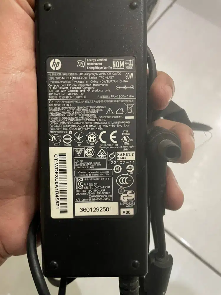 Adaptor Charger Hp 19.5V 4.62A ori bawaan laptop