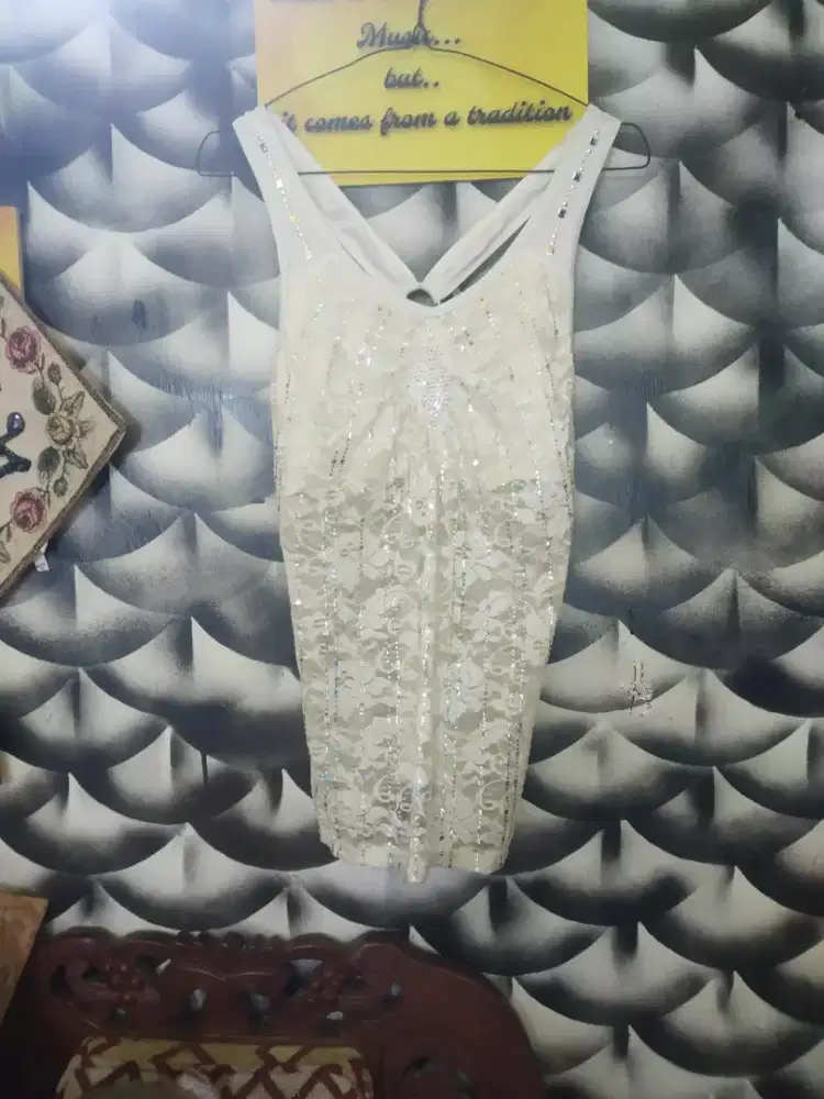 tanktop pesta/dance glitter mote2 mewah issue preloved tjap karoeng