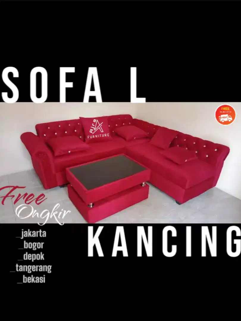 Sofa L kancing | sofa Ruangtamu |