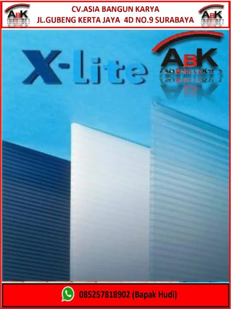 X-LITE POLYCARBONATE + JASA PASANG (HARGA SEDNIRI)