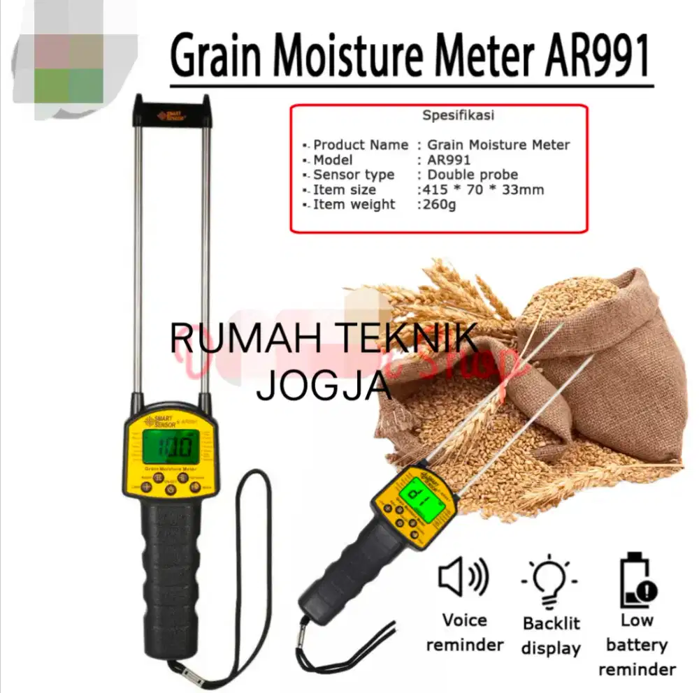 (RUMAH TEKNIK JOGJA)Perangkat alat ukur kadar air gabah dll digital