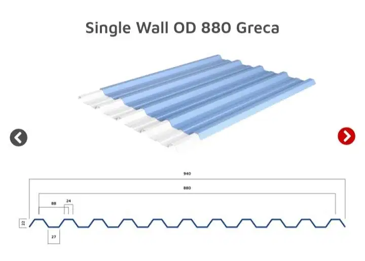 Dr. Shield UPVC Roof single wall OD 880 Greca