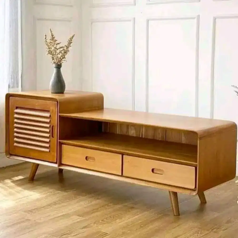 Bufet retro minimalis bufet klasik materil kayu jati perhutani