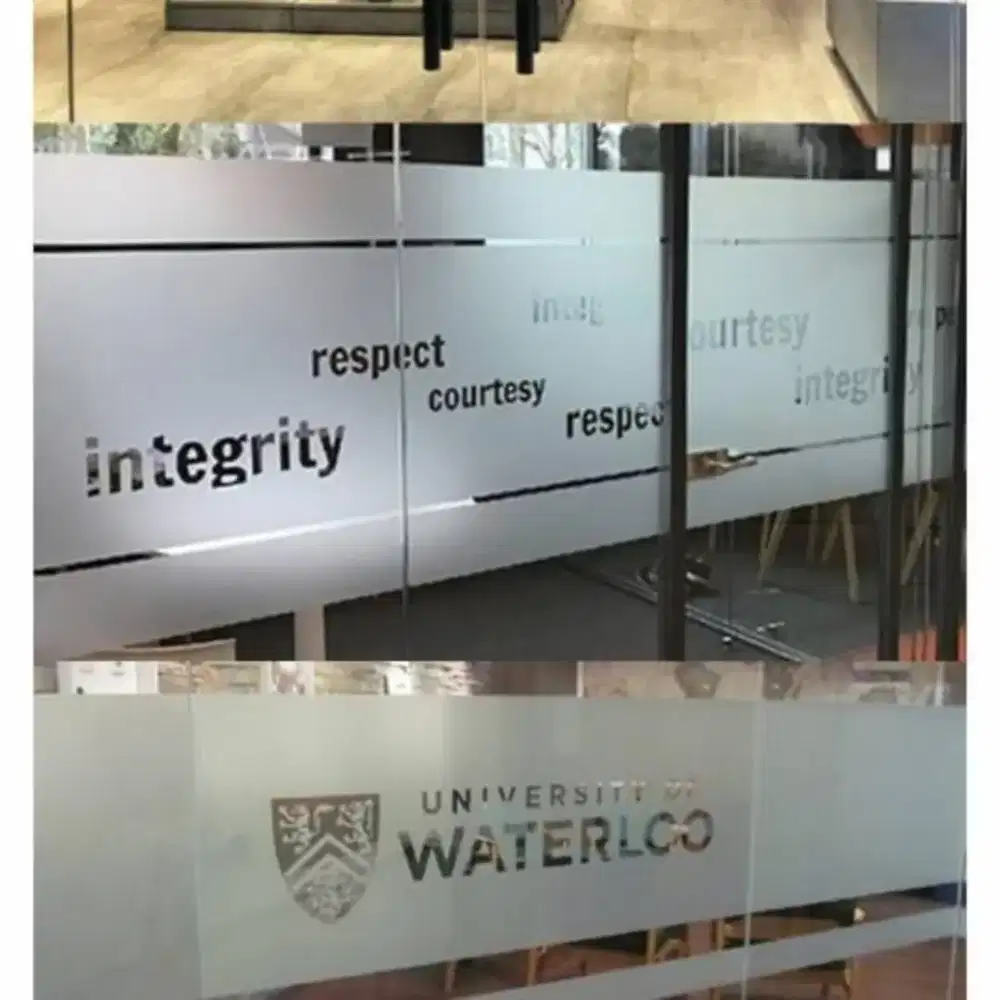 Sticker kaca es sunblast untuk kantor dan gedung