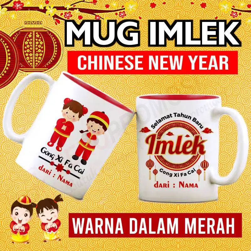 Hampers mug custom imlek
