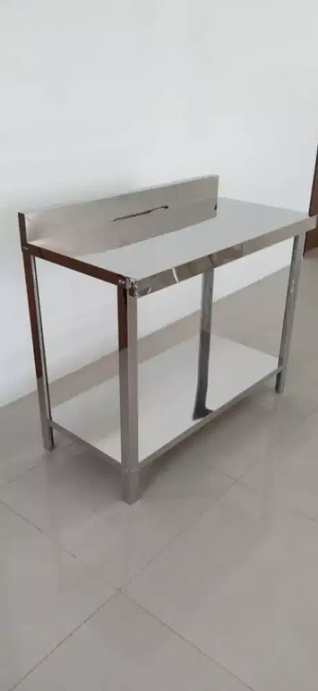 Meja stainless 2rak multifungsi