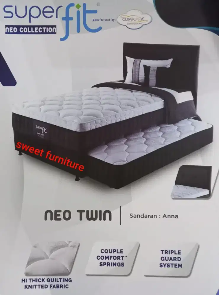 Bed dorong comforta superfit Neo Twin 3kaki 100x200 cm