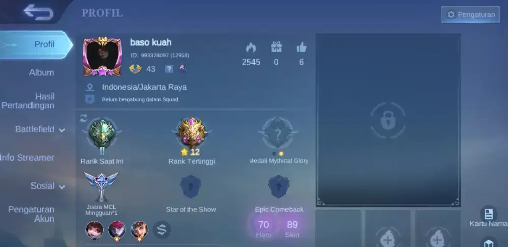 Joki akun mobile legends khusus tank elite- legend