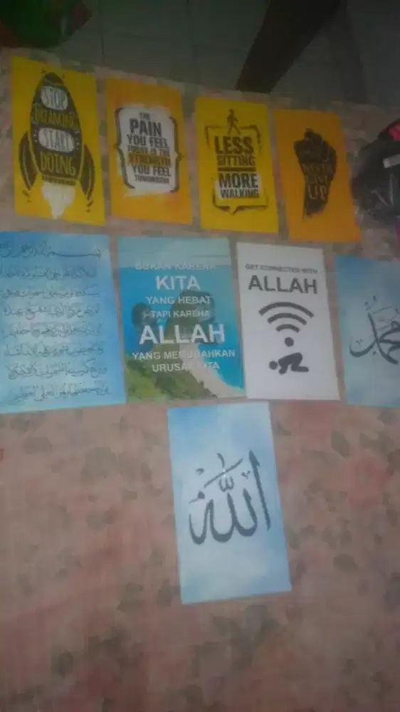 Hiasan dinding ALLAH-Muhammad water blue-dekorasi rumah-hiasan kamar