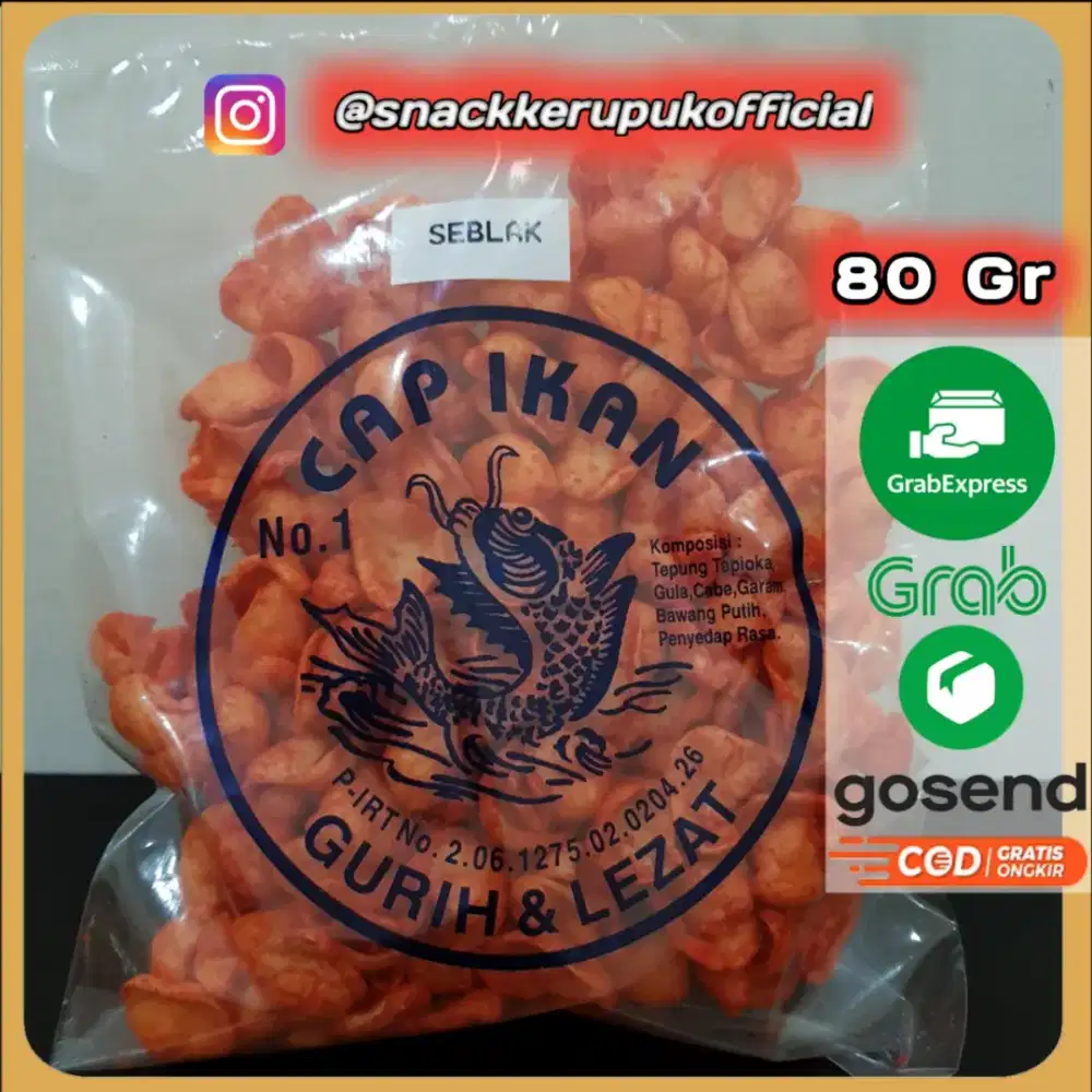 Snack Kerupuk Model Seblak Cap Ikan Keripik Pedas Balado