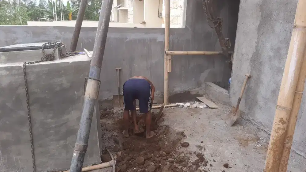 Tandon air tanam beton cor keramik grand mpoin tirta