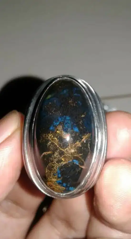 natural batu cincin bacan blue elektric